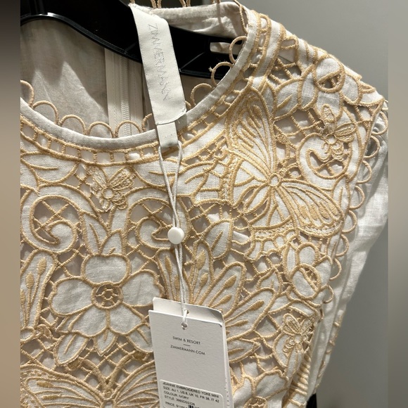 Zimmermann - Jeannie Embroidered Yoke Mini Dress - Picture 8 of 9